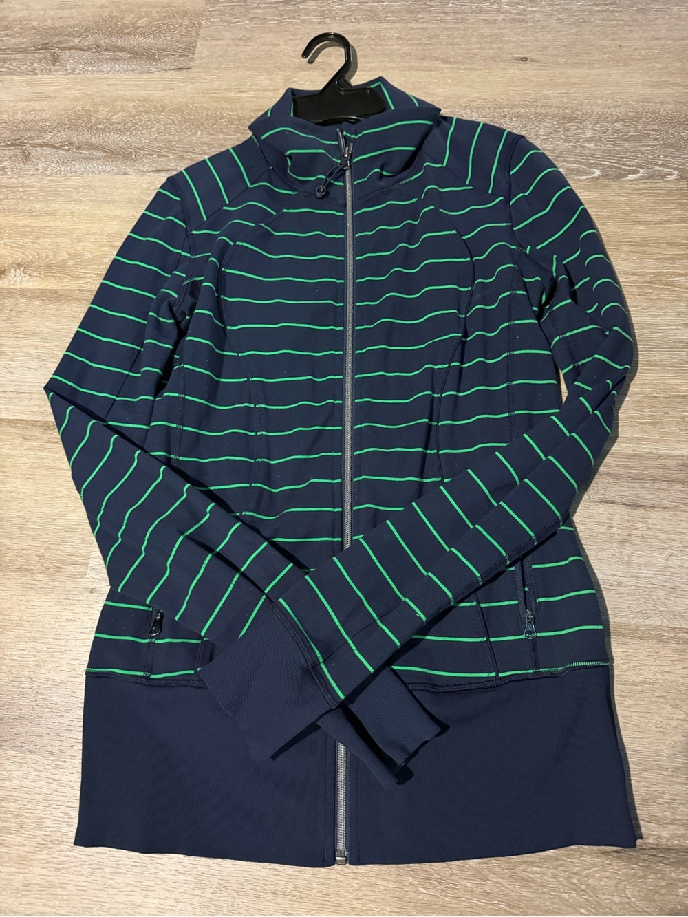 lululemon athletica Navy Jacket with Green Stripes